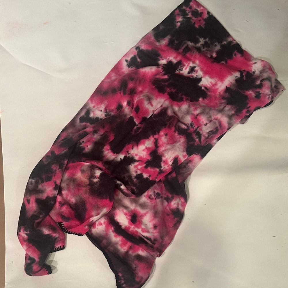 Pink & Black Tie-Dye Scarf